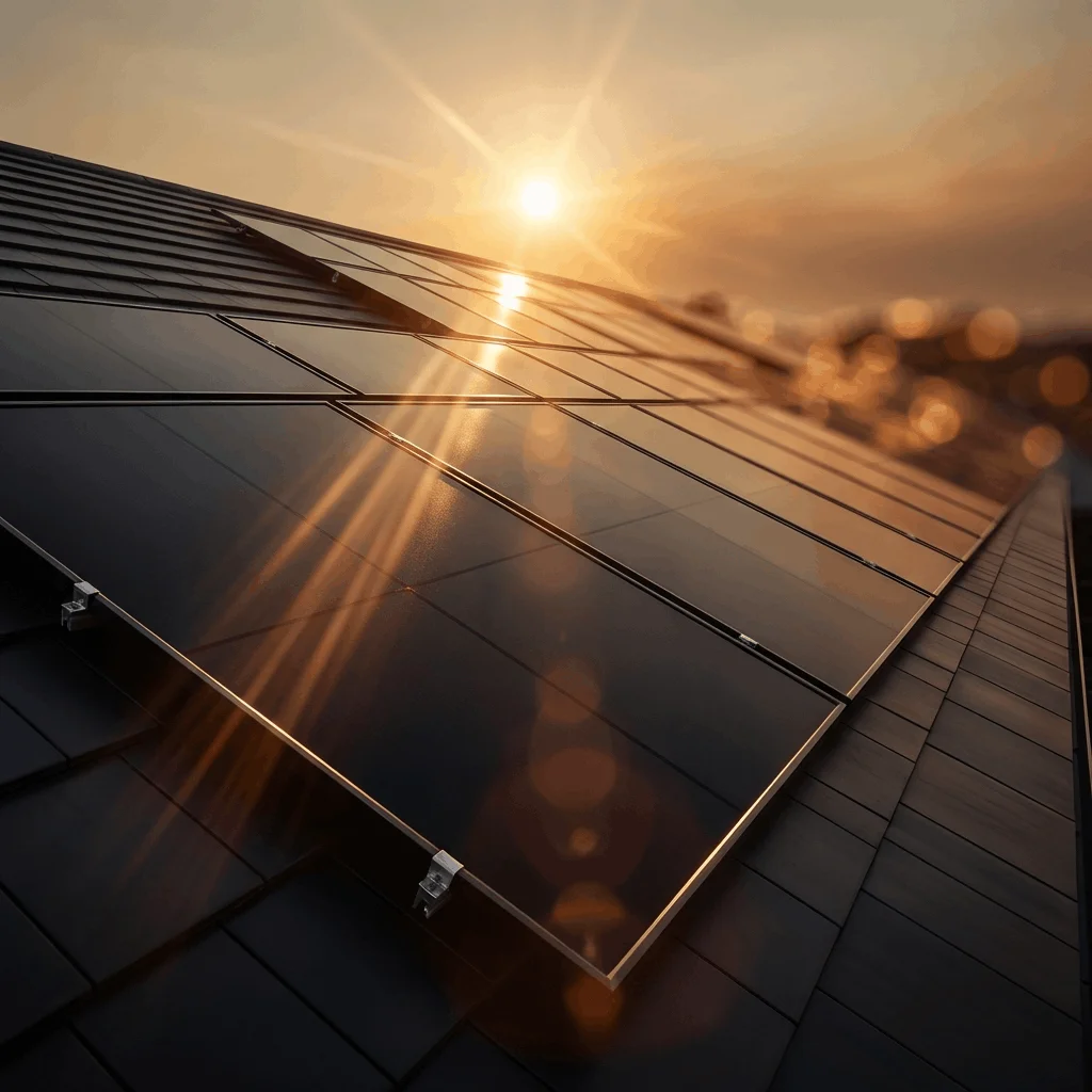 Solarpanele auf Dach