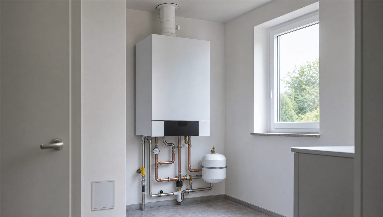Symbolbild: Eine wandhängende Gas-Brennwerttherme ist die günstigste Form der neuen Gasheizung.